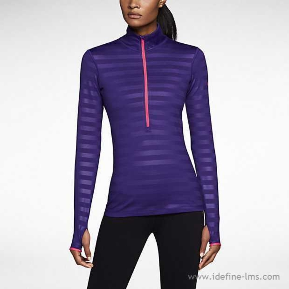 Nike Pro hyperwarm half zip embossed